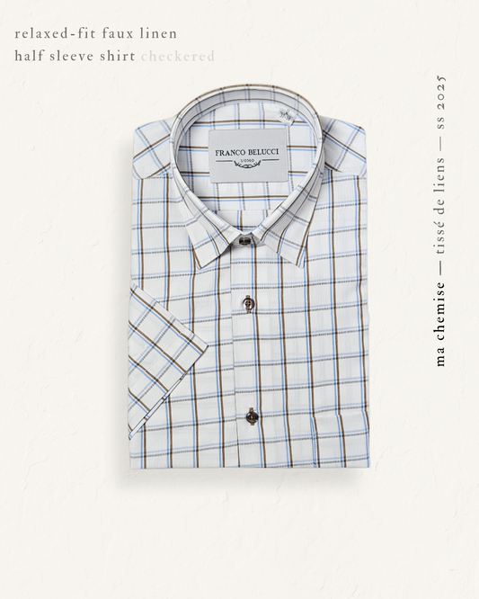 Short Sleeve Checkered Shirt