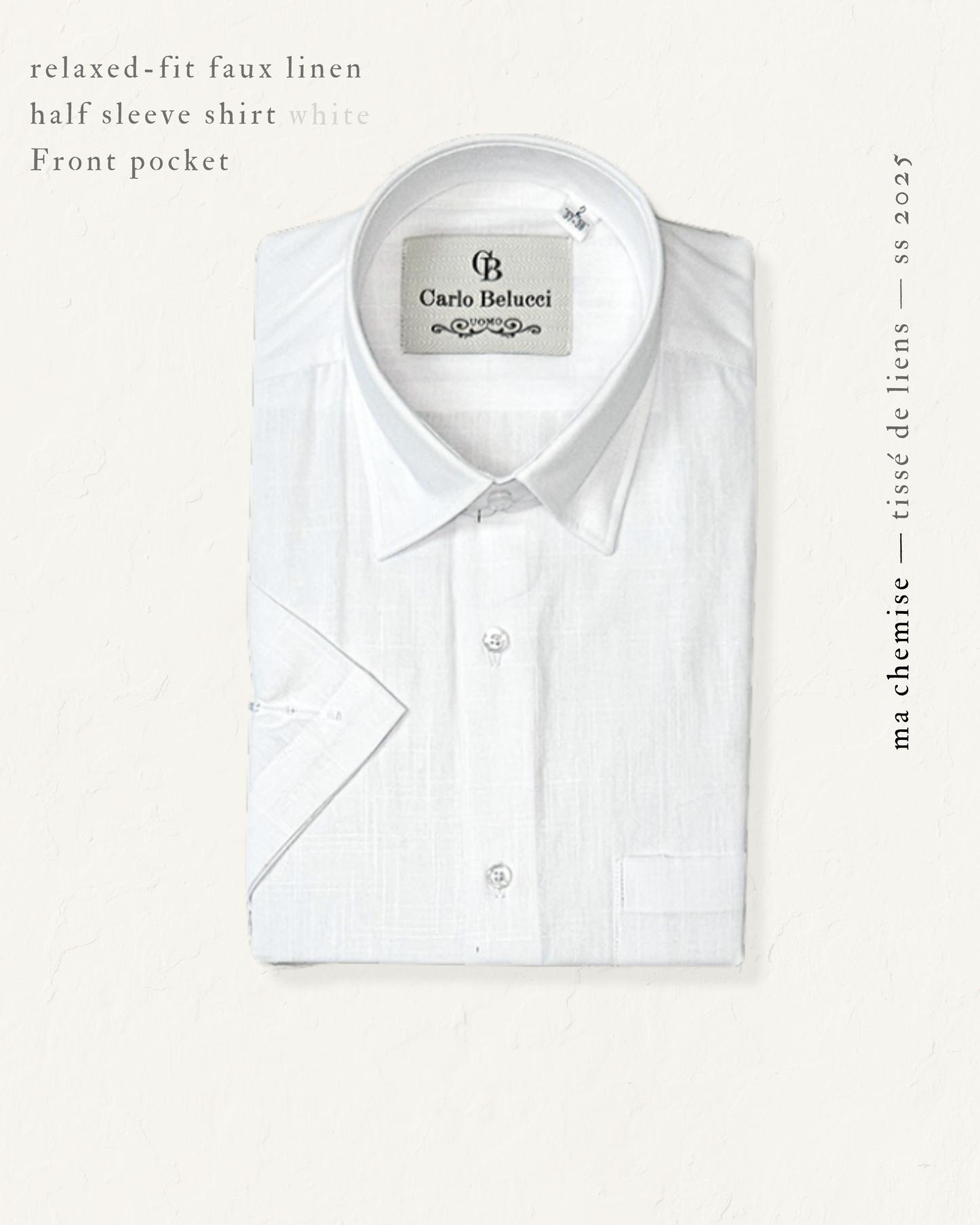Short Sleeve Linen-Feel Shirt