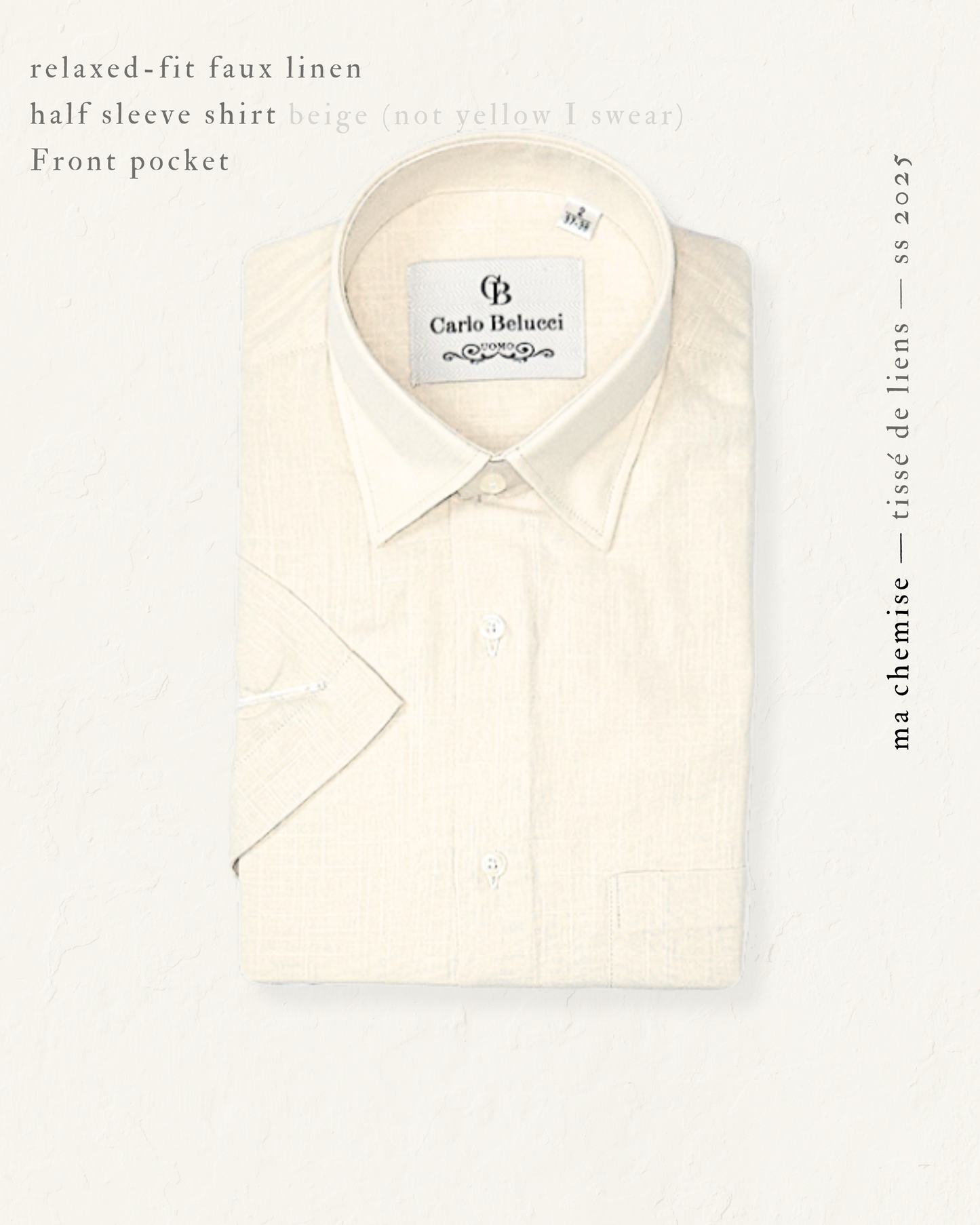 Short Sleeve Linen-Feel Shirt