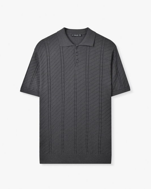 TEXTURED KNIT POLO SHIRT