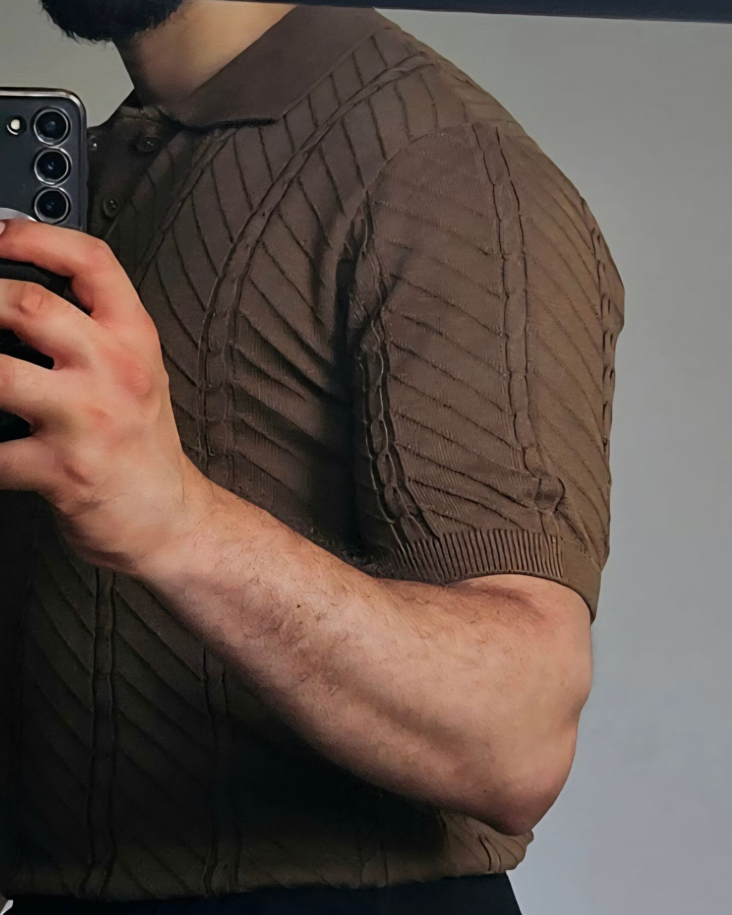 TEXTURED KNIT POLO SHIRT