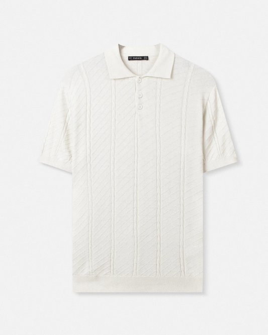 TEXTURED KNIT POLO SHIRT