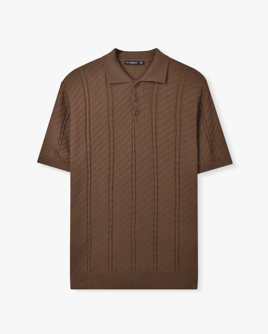 TEXTURED KNIT POLO SHIRT